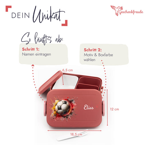 Mepal Brotdose Personalisiert Bento Fußball Motiv - Geschenkfreude