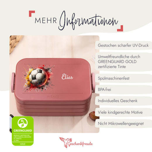 Mepal Brotdose Personalisiert Bento Fußball Motiv - Geschenkfreude