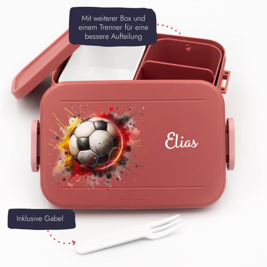 Mepal Brotdose Personalisiert Bento Fußball Motiv - Geschenkfreude