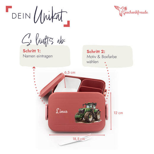 Mepal Brotdose Personalisiert Bento Traktor Motiv - Geschenkfreude