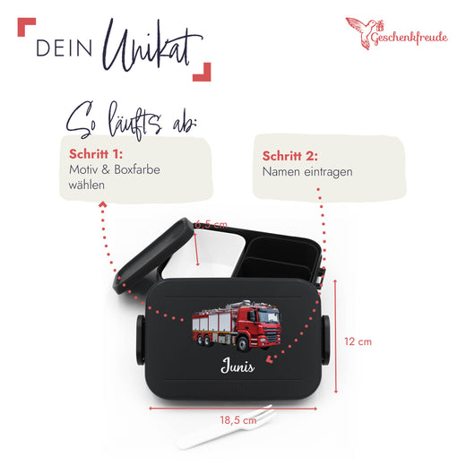 Mepal Brotdose Personalisiert Bento Feuerwehr Motiv - Geschenkfreude