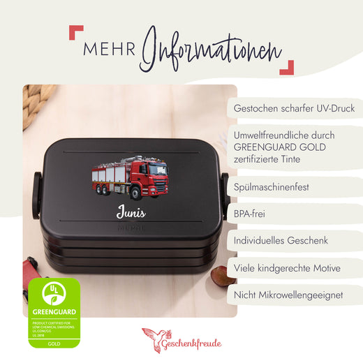 Mepal Brotdose Personalisiert Bento Feuerwehr Motiv - Geschenkfreude