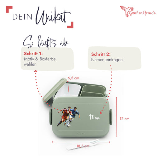 Mepal Brotdose Personalisiert Bento Fußballspieler Motiv - Geschenkfreude