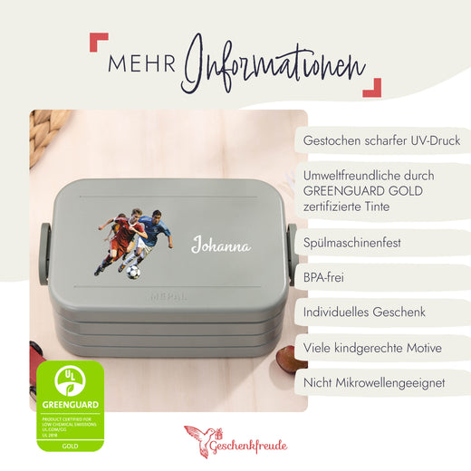 Mepal Brotdose Personalisiert Bento Fußballspieler Motiv - Geschenkfreude