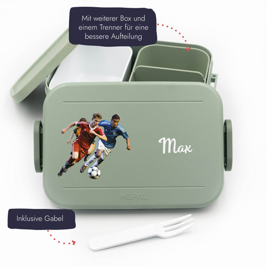 Mepal Brotdose Personalisiert Bento Fußballspieler Motiv - Geschenkfreude