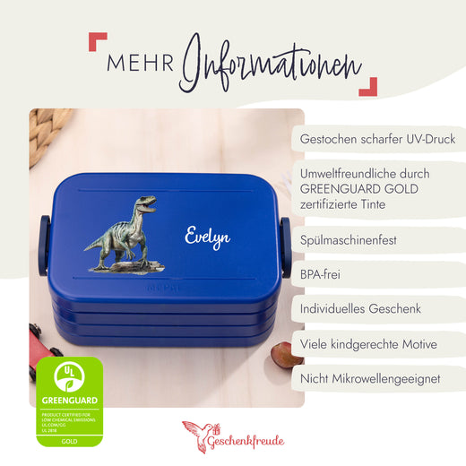 Mepal Brotdose Personalisiert Bento Dino Motiv - Geschenkfreude
