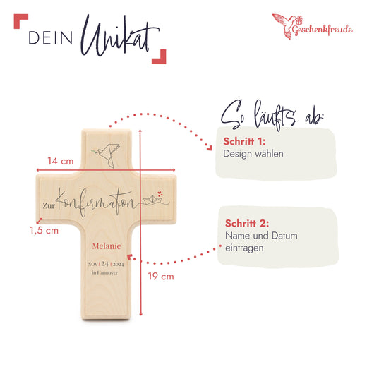 Holzkreuz zur Konfirmation Individuell - Maritim - Geschenkfreude