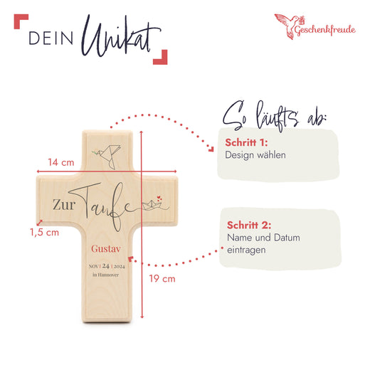 Taufkreuz Personalisiert - Maritim - Geschenkfreude