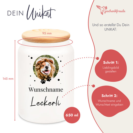 Leckerli Dose Personalisiert Gepunktetes Motiv - Geschenkfreude