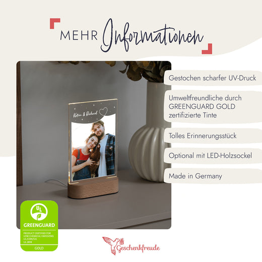 Acrylglas Foto -Fotogeschenk - Herz und Sterne - Geschenkfreude