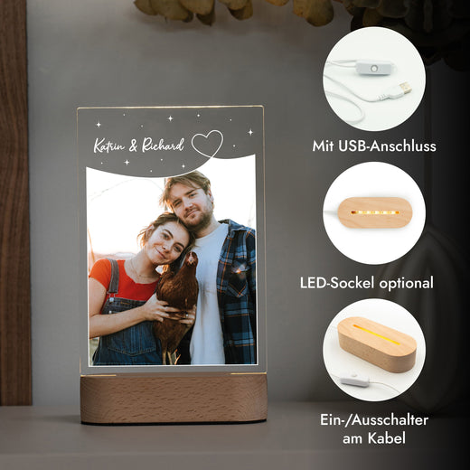 Acrylglas Foto -Fotogeschenk - Herz und Sterne - Geschenkfreude
