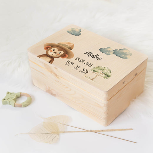 Erinnerungskiste Baby Tiermotiv Affe - Geschenkfreude
