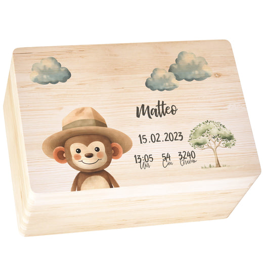 Erinnerungskiste Baby Tiermotiv Affe - Geschenkfreude