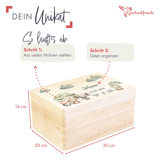 Erinnerungskiste Baby Tiermotiv Afrika - Geschenkfreude