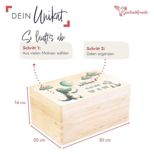 Erinnerungskiste Baby Tiermotiv Krokodil - Geschenkfreude