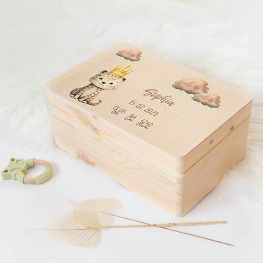 Erinnerungskiste Baby Tiermotiv Leopard - Geschenkfreude