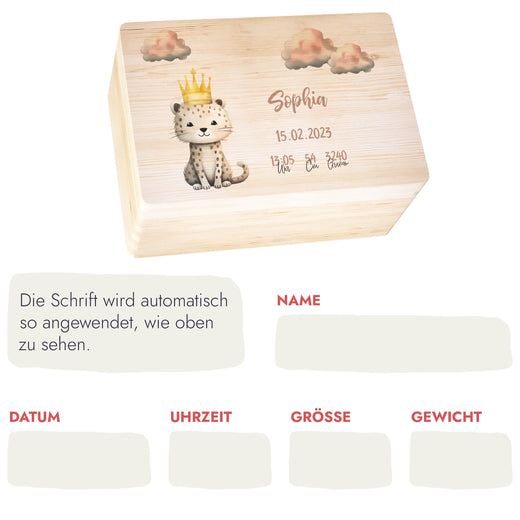 Erinnerungskiste Baby Tiermotiv Leopard - Geschenkfreude