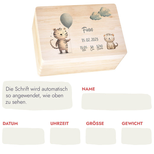 Erinnerungskiste Baby Tiermotiv Tiger - Geschenkfreude