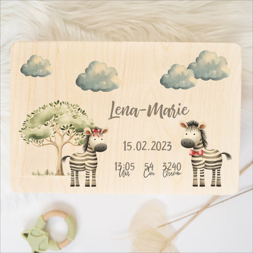 Erinnerungskiste Baby Tiermotiv Zebra - Geschenkfreude