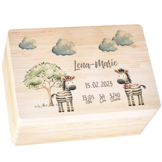 Erinnerungskiste Baby Tiermotiv Zebra - Geschenkfreude