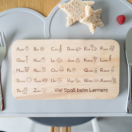 Frühstücksbrett - Viel Spaß beim Lernen ABC - Geschenkfreude