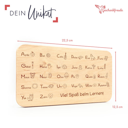 Frühstücksbrett - Viel Spaß beim Lernen ABC - Geschenkfreude