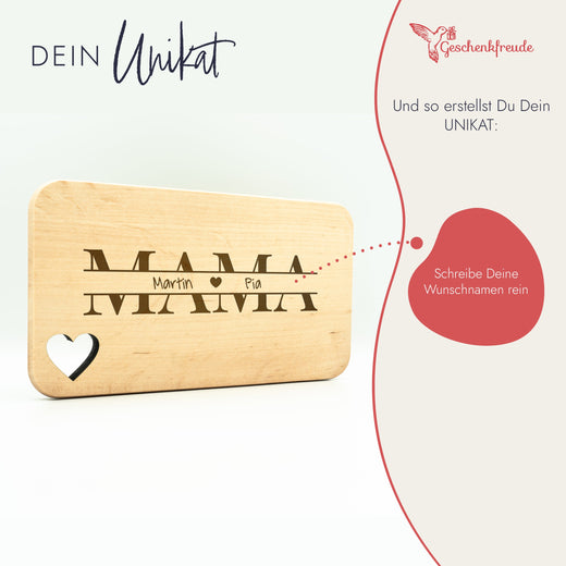 Frühstücksbrettchen personalisiert für Mama - Geschenkfreude