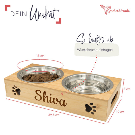 Futterstation Hund - personalisiert - Geschenkfreude