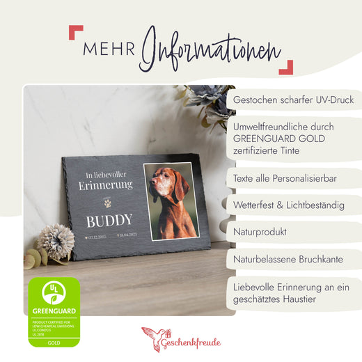 Grabstein Hund - personalisiert - Geschenkfreude