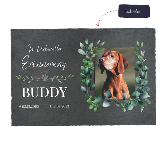 Grabstein Hund - personalisiert Eukalyptus - Geschenkfreude