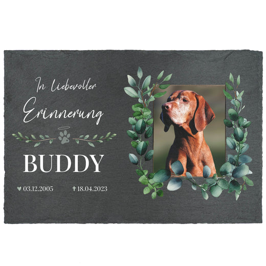 Grabstein Hund - personalisiert Eukalyptus - Geschenkfreude