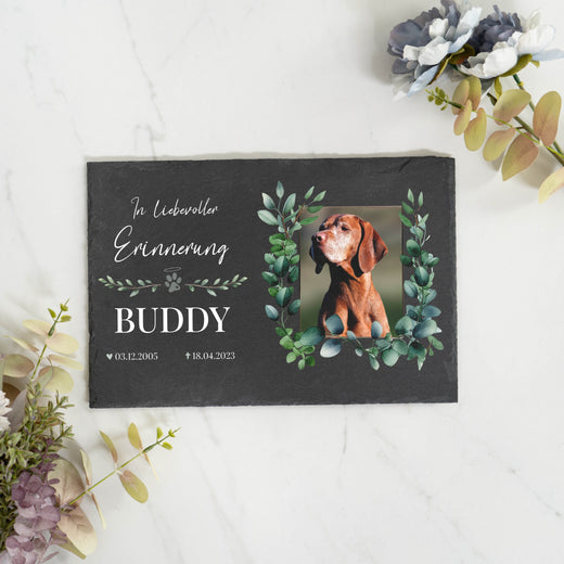 Grabstein Hund - personalisiert Eukalyptus - Geschenkfreude