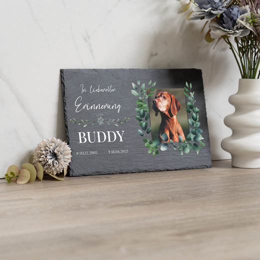 Grabstein Hund - personalisiert Eukalyptus - Geschenkfreude