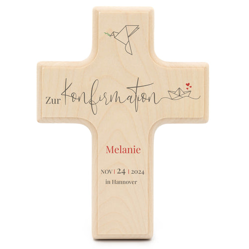 Holzkreuz zur Konfirmation Individuell - Maritim  - Geschenkfreude
