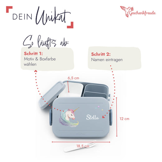 Mepal Brotdose Personalisiert Bento Einhorn Motiv - Geschenkfreude