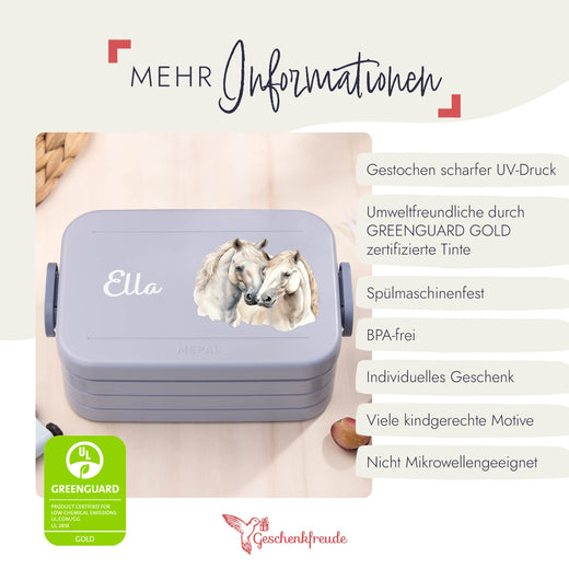 Mepal Brotdose Personalisiert Bento Pferde