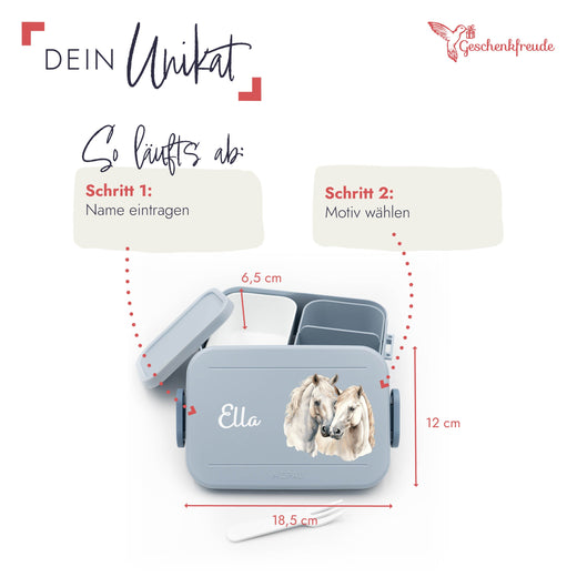 Mepal Brotdose Personalisiert Bento Pferde