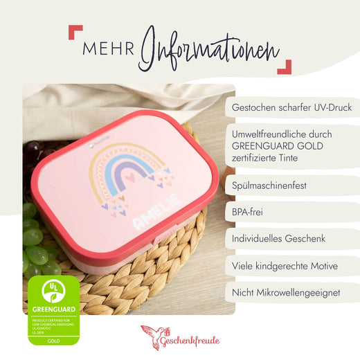 Mepal Brotdose Personalisiert Campus Regenbogen Mädchen Motiv - Geschenkfreude