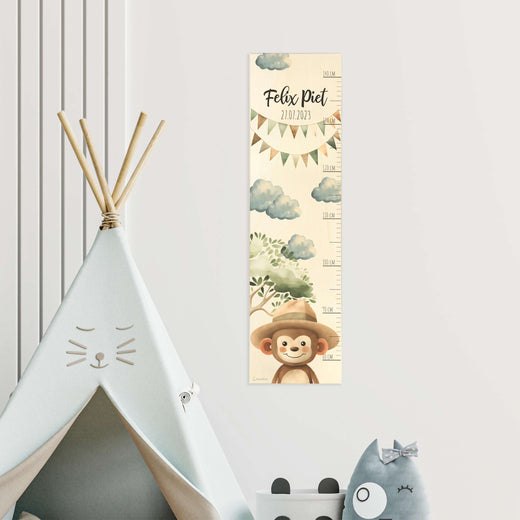 Messlatte Kinder Holz Motiv Affe mit Hut - Geschenkfreude
