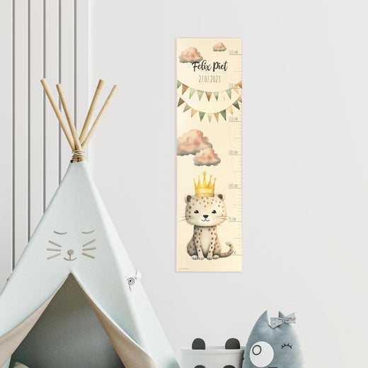 Messlatte Kinder Holz Motiv Leopard - Geschenkfreude