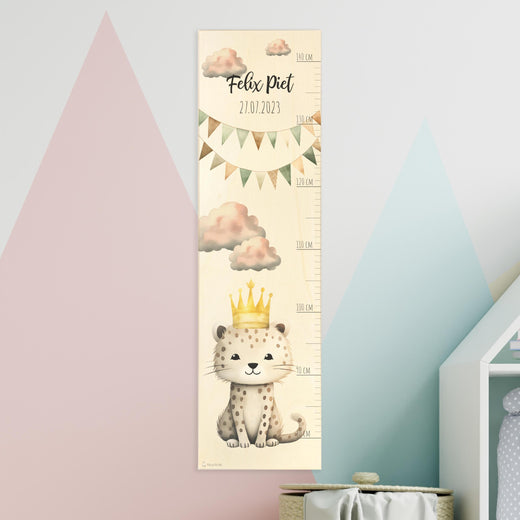 Messlatte Kinder Holz Motiv Leopard - Geschenkfreude