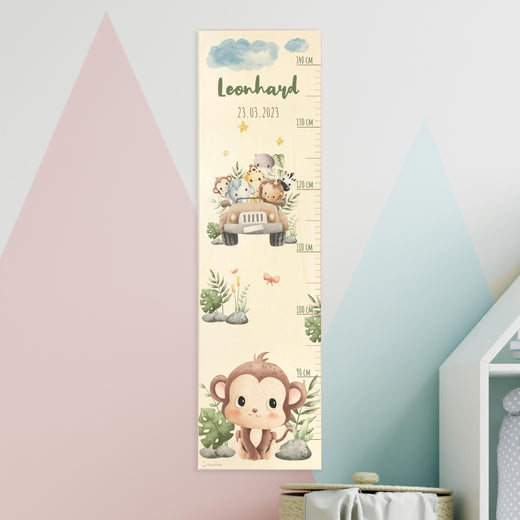 Messlatte Kinder Holz - Safari-Motive - Geschenkfreude