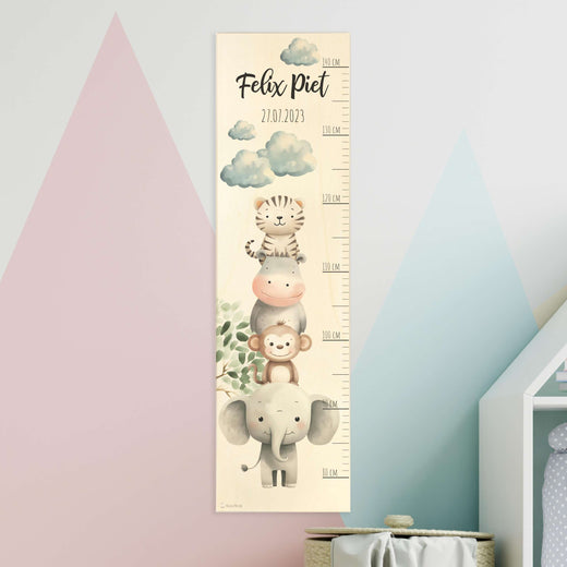 Messlatte Kinder Holz Tiermotive - Geschenkfreude