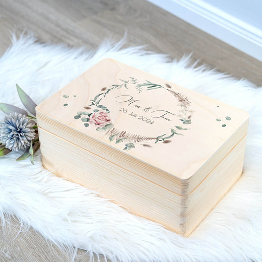Personalisierte Geschenkbox Hochzeit - Motiv Floral - Geschenkfreude