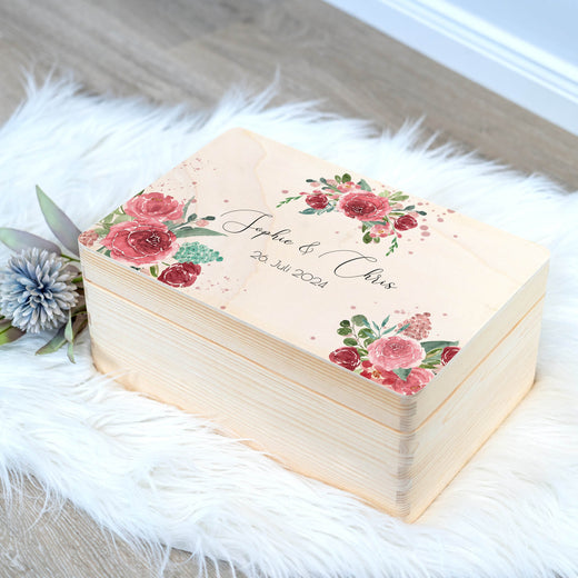 Personalisierte Geschenkbox Hochzeit - Motiv Floral2 - Geschenkfreude