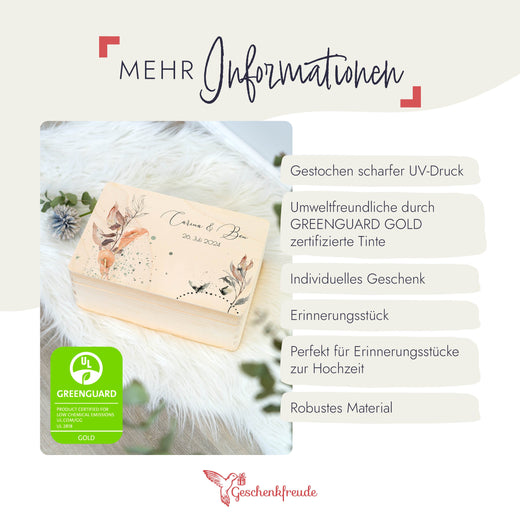 Personalisierte Geschenkbox Hochzeit - Motiv Floral3 - Geschenkfreude