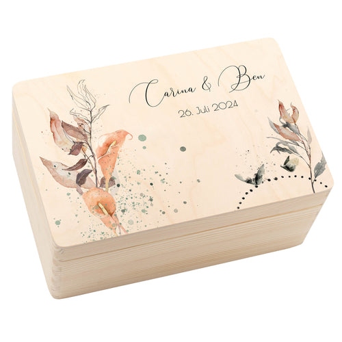 Personalisierte Geschenkbox Hochzeit - Motiv Floral3 - Geschenkfreude