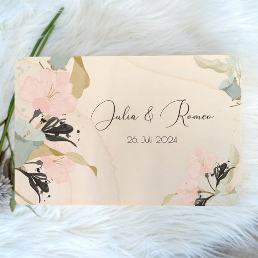 Personalisierte Geschenkbox Hochzeit - Motiv Floral5 - Geschenkfreude