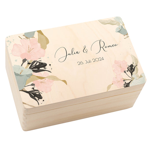 Personalisierte Geschenkbox Hochzeit - Motiv Floral5 - Geschenkfreude