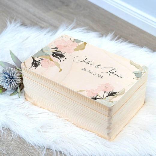 Personalisierte Geschenkbox Hochzeit - Motiv Floral5 - Geschenkfreude
